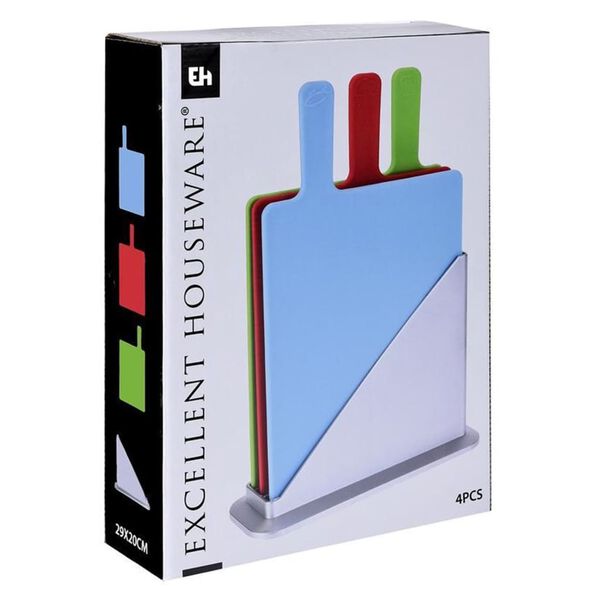 Excellent Houseware 3 Piece Cutting Board Set with Holder