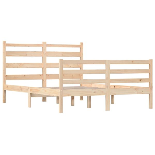 vidaXL Bed Frame without Mattress Solid Wood Pine 140x200 cm
