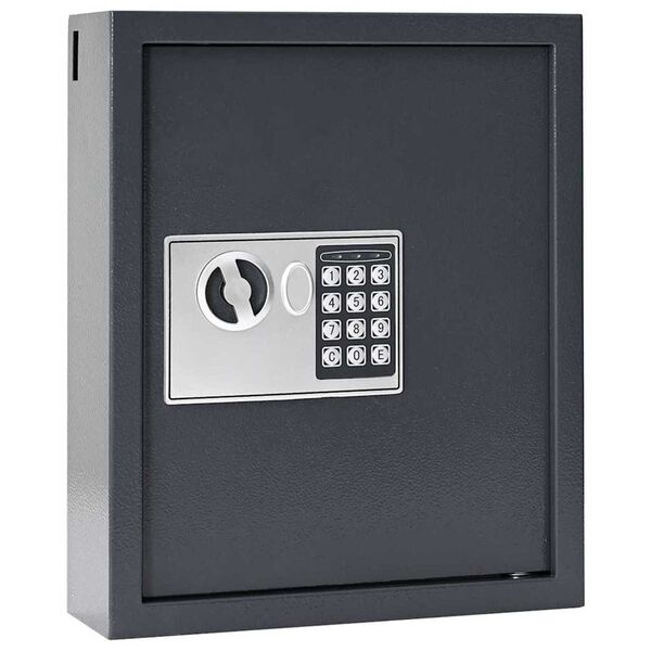 vidaXL Digital Safe with Lock Grey 30 x 10 x 36.5 cm Steel