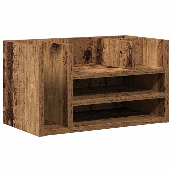 vidaXL Desk Organiser Old Wood 44.5 x 24 x 25 cm Engineered Wood
