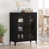 vidaXL Sideboard Black Oak 69.5 x 34 x 90 cm Engineered Wood and Iron
