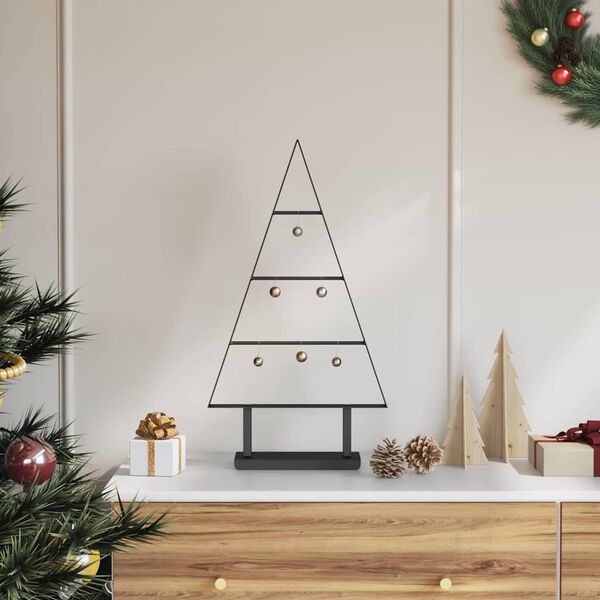 vidaXL Metal Christmas Tree with Stand Black 60 cm Steel
