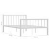 vidaXL Bed Frame without Mattress White Metal 120x200 cm