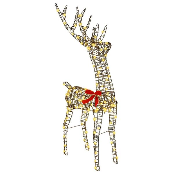 vidaXL 3D Reindeer with 140 LEDs Warm white 70 x 41 x 128 cm Rattan