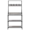 vidaXL Baker's Rack with Hooks 4-Tier Grey Sonoma Engineered Wood