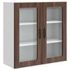 vidaXL Wall Glass Cabinet PORTO Brown Oak 80 x 31 x 80 cm