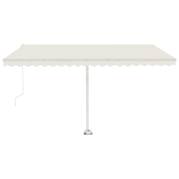 vidaXL Manual Retractable Awning with LED 400x350 cm Cream