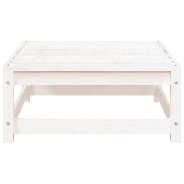 vidaXL Garden Footstool 70x70x30 cm White Solid Wood Pine