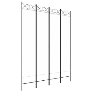 vidaXL 4-Panel Room Divider White 160x200 cm Fabric