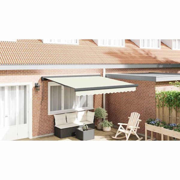 vidaXL Retractable Awning Cream 3x2.5 m Fabric and Aluminium