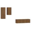 vidaXL 4 Piece TV Cabinet Set Brown Oak Engineered Wood