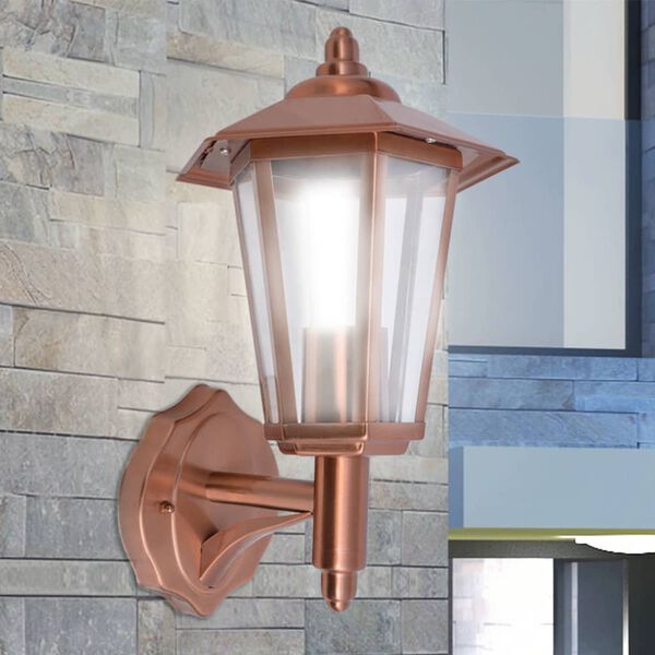 vidaXL Outdoor Uplight Wall Lantern Stainless Steel Copper