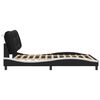 vidaXL Bed Frame with LED without Mattress "Hvar" Black and White 160x200 cm