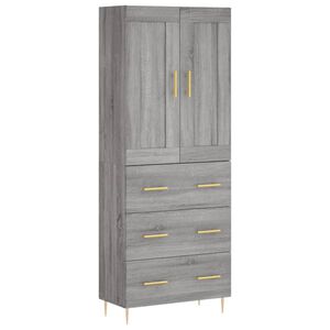 vidaXL Highboard Grey Sonoma 69.5x34x180 cm Engineered Wood