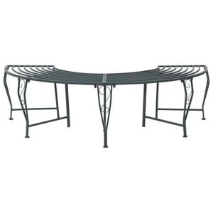 vidaXL Tree Bench 4-Seater 160 x 80 x 44 cm Steel Silver Grey