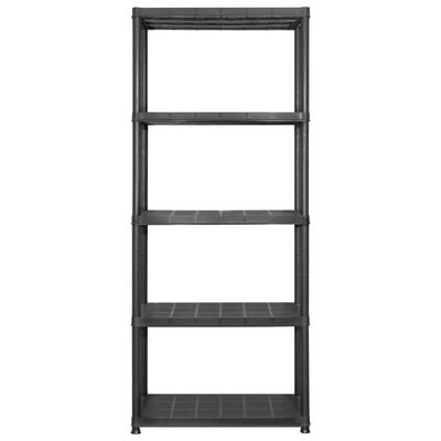 vidaXL Storage Shelf 5-Tier Black 213x38x170 cm Plastic