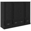 vidaXL Highboard with Drawer 3 pcs Black Oak Engineered Wood