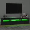 vidaXL TV Cabinet with LED Lights Black 195x35x40 cm