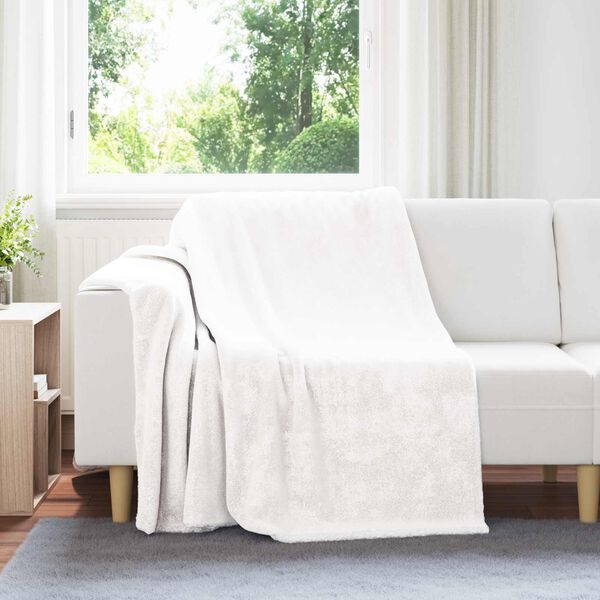 vidaXL Throw Blanket White 150 x 200 cm Fleece