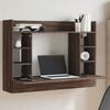 vidaXL Wall-Mounted Desk Brown Oak 105x48x75 cm Engineered Wood