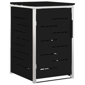 vidaXL Wheelie Bin Storage Black 77.5 x 69 x 112.5 cm Stainless Steel