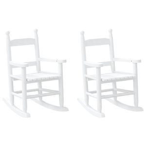 vidaXL Rocking Chairs for Children 2 pcs White Solid Wood Poplar