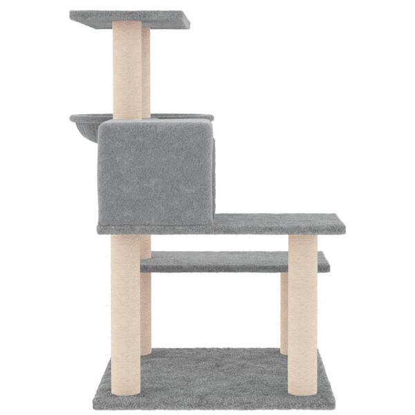 vidaXL Cat Tree with Sisal Scratching Posts Light Grey 82.5 cm