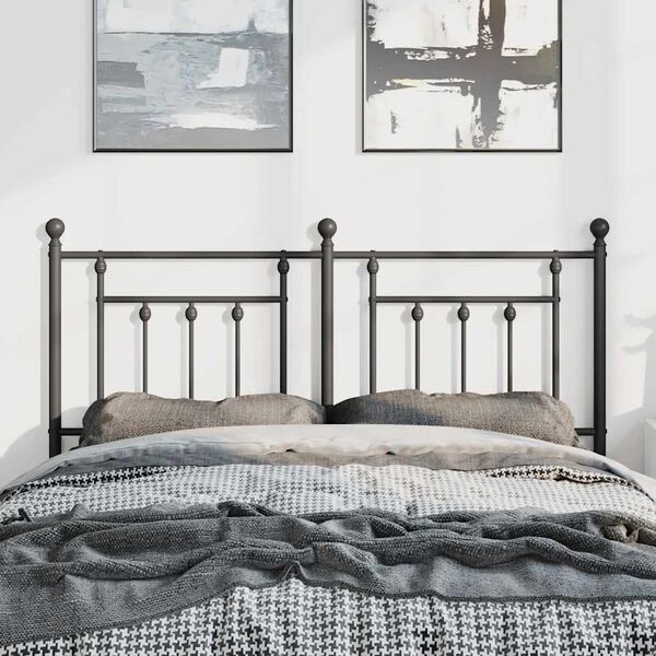 vidaXL Metal Replace Headboard Black 135 cm