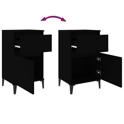 vidaXL Bedside Cabinets 2 pcs Black 40x35x70 cm