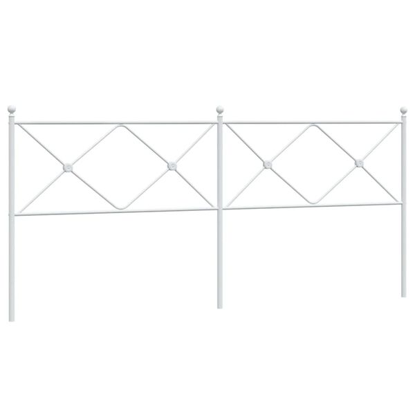 vidaXL Metal Headboard White 193cm