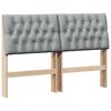 vidaXL Upholstered Headboard Light Grey 140 cm Solid Pine Wood
