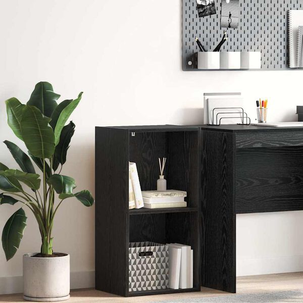 vidaXL Bookshelf Black Oak 40 x 30 x 77 cm Engineered Wood