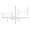 vidaXL Metal Bed Frame without Mattress with Footboard White 90x200cm
