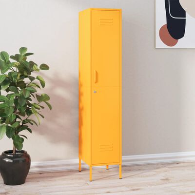 vidaXL Locker Cabinet Mustard Yellow 35x46x180 cm Steel
