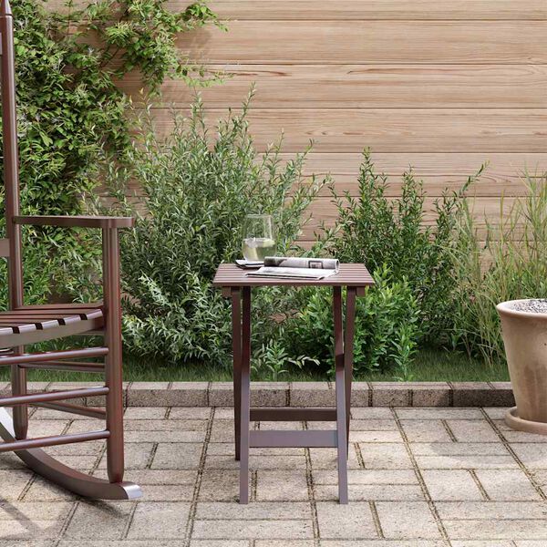 vidaXL Side Table Foldable Brown Solid Wood Poplar