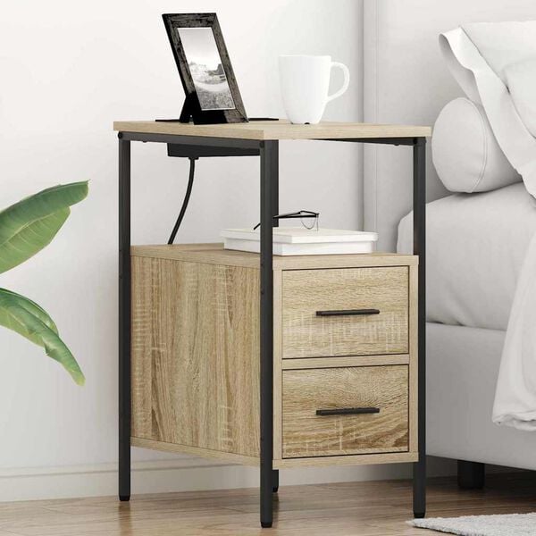 vidaXL Bedside Cabinet Sonoma Oak 30 x 48 x 61 cm Engineered Wood