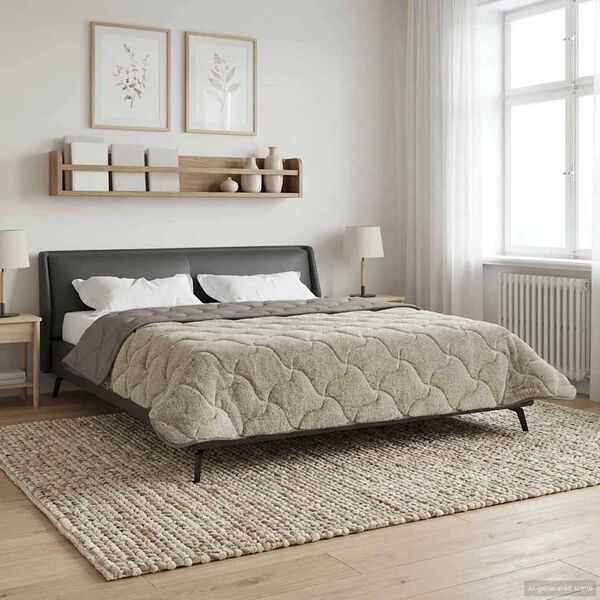 vidaXL Full Year Duvet Quilted Light grey 200 x 240 cm