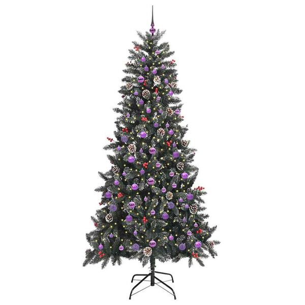 vidaXL Artificial Christmas Tree with 300 LEDs with Stand Green 240 cm