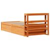 vidaXL Bed Frame with Headboard Wax Brown 90x190 cm Single Solid Wood Pine