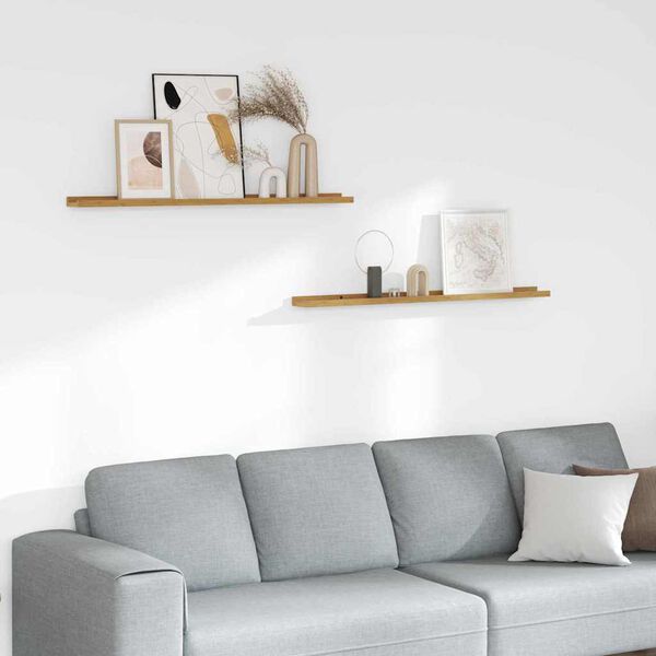 vidaXL Wall Shelf 2 pcs Beige 100 x 9 x 3 cm Engineered Wood