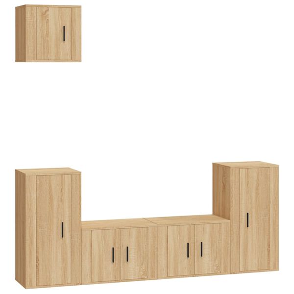 vidaXL 5 Piece TV Cabinet Set Sonoma Oak Engineered Wood