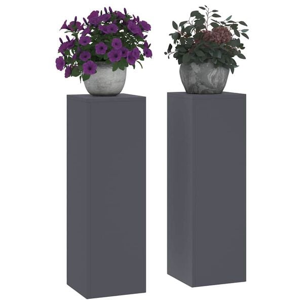 vidaXL Plant Stand 2 pcs Anthracite 24 x 24 x 75 cm Steel