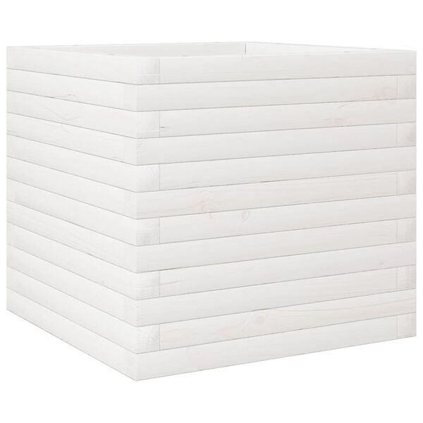 vidaXL Garden Planter White 50x50x45.5 cm Solid Wood Pine