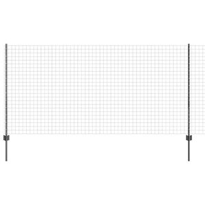 vidaXL Fence with Post Grey 1.2 x 10 m Steel and PVC