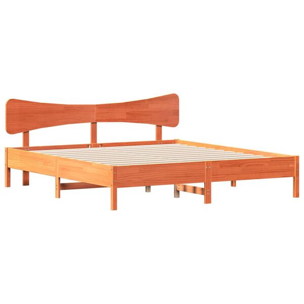vidaXL Bed Frame without Mattress Wax Brown 200x200 cm Solid Wood Pine