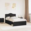 vidaXL Bed Frame with Headboard Black 135 x 190 cm Solid Pine Wood