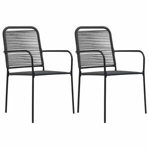 vidaXL Garden Chairs 2 pcs Cotton Rope and Steel Black