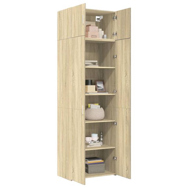 vidaXL Storage Cabinet Sonoma Oak 70x42.5x225 cm Engineered Wood