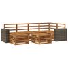 vidaXL Sectional Sofa Set 6 pcs Natural Solid Acacia Wood