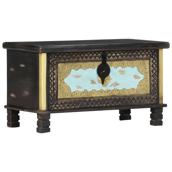 vidaXL Storage Chest Black 80x40x45 cm Solid Mango Wood